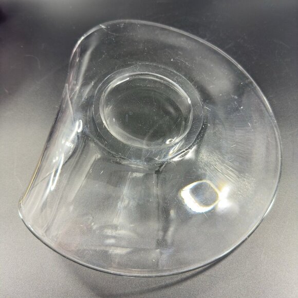 Mid Century Clear Glass Dish Plate Folded Edge Manganese 365nm Green UV Glow VTG - Picture 9 of 11